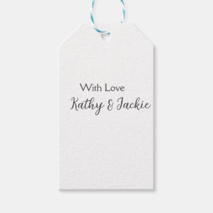 Mit der Liebe fügen Sie Ehepaare Namen Hochzeit ei Geschenkanhänger