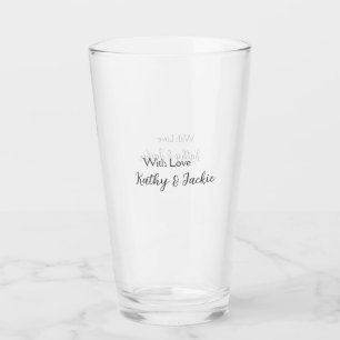 Mit der Liebe fügen Sie Ehepaare Namen Hochzeit ei Glas