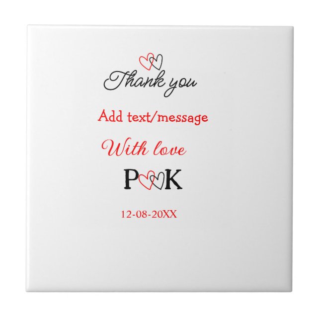 Mit der Liebe fügen Sie ein paar Namen Buchstaben  Fliese (Vorderseite)