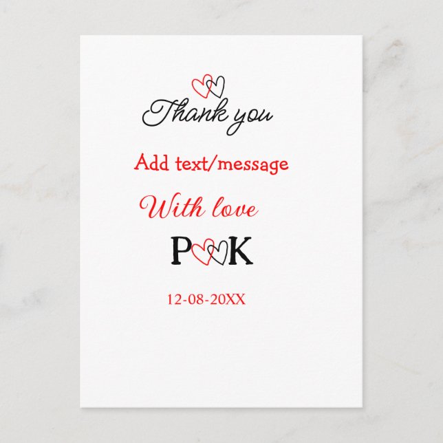 Mit der Liebe fügen Sie ein paar Namen Buchstaben  Postkarte (Vorderseite)