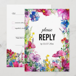 💍 Mit der Liedanforderung Meadow Blooms RSVP-Kart Einladung