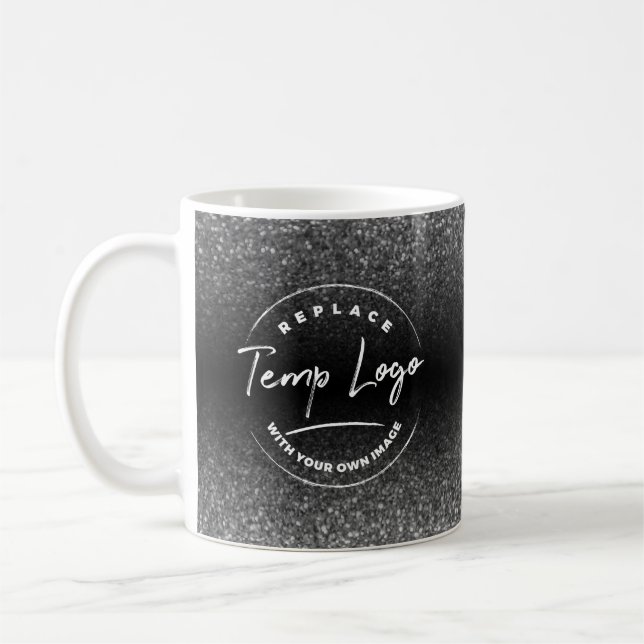 Mit der Marke/ Ihr Firmenlogo Silver Black Ombre Kaffeetasse (Links)