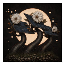 Mit der Sonne verbunden - Solarpunk-Poster