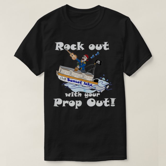 Mit der Stütze des Sonnenunterganges See Boot gest T-Shirt (Design vorne)
