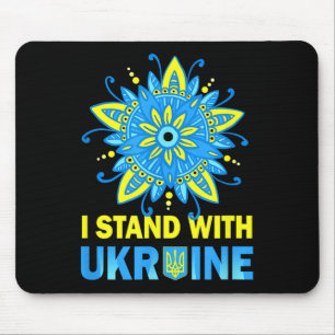 Mit der ukrainischen Flag gegen das Nein zum Krieg Mousepad