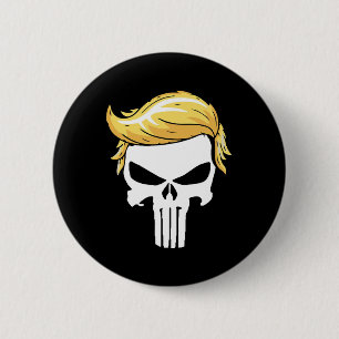 Mit der Unterstützung von Iconic Trump-Haar Button