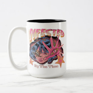 Mit der Zeit infiziert Retro Anime-Ästhetik-Kaffee Zweifarbige Tasse
