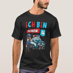 Mit deutschem Text Ich bin 4 Jahre Boys' Polizeiwa T-Shirt