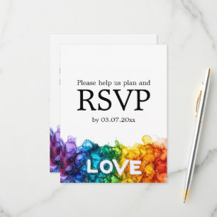 🌈 mit diätetischer Auswahl LGBTQ in Farbe mit Lie RSVP Karte
