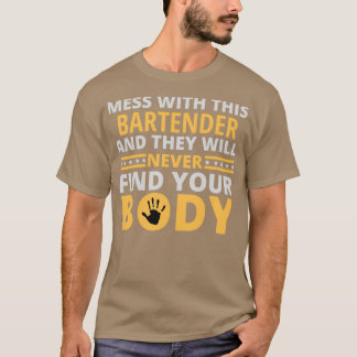 mit diesem Barkeeper durcheinander kommen und sie T-Shirt