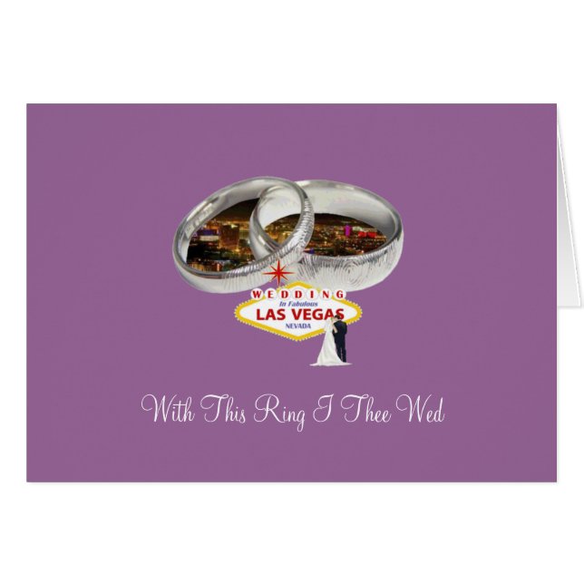 Mit diesem Ring I the Wed, Las Vegas Wedding Card (Vorderseite (Horizontal))
