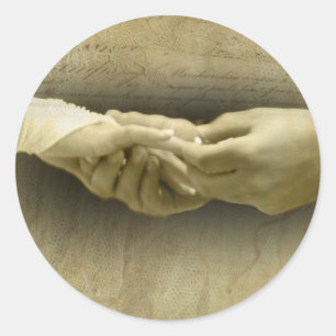 Mit diesem Ring, romantische Hochzeitsfeier Liebe Runder Aufkleber