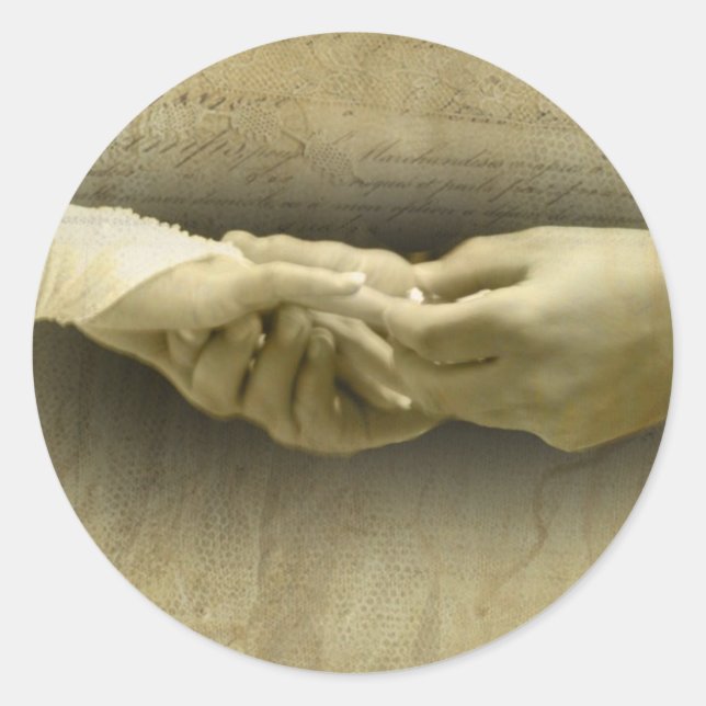 Mit diesem Ring, romantische Hochzeitsfeier Liebe Runder Aufkleber (Vorderseite)