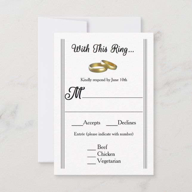 Mit diesem Ring.. - RSVP-Karte RSVP Karte (Vorderseite)