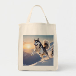 Mit diesem sibirischen Husky-Lebensmittelgeschäft  Tragetasche