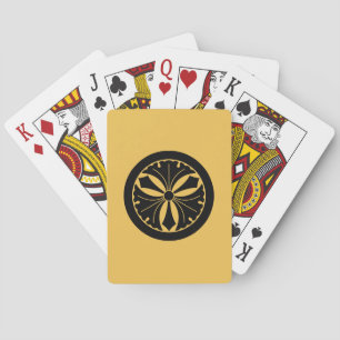 Mit drei Schwertern umkreistes Silber-Ginkgo-Blatt Spielkarten