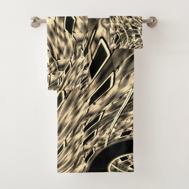 mit dunkelbeige Ton vermischt, Spiegel Badhandtuch Set (Insitu)