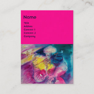 MIT EIGENEM UND VIOLIN-MONOGRAMM GESCHLOSSEN, rosa Visitenkarte