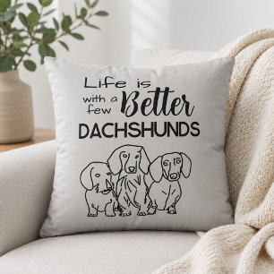 Mit ein paar Dackeln Doodle ist das Leben besser Kissen