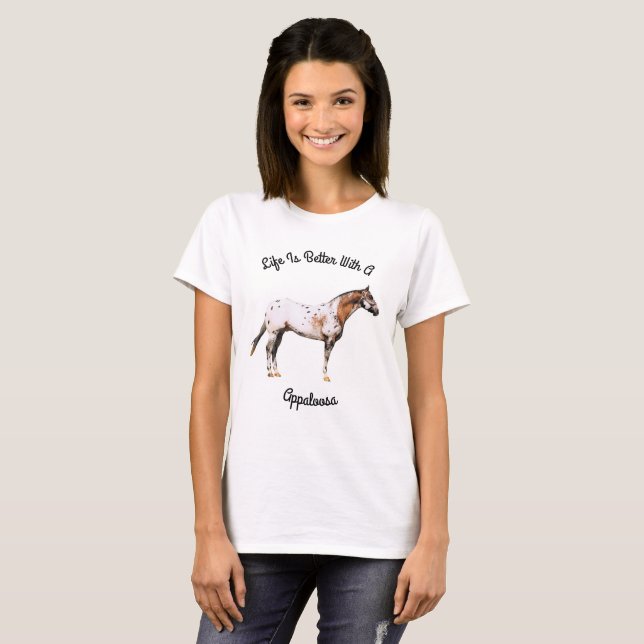 Mit einem Appaloosum ist das Leben besser T-Shirt (Vorne ganz)