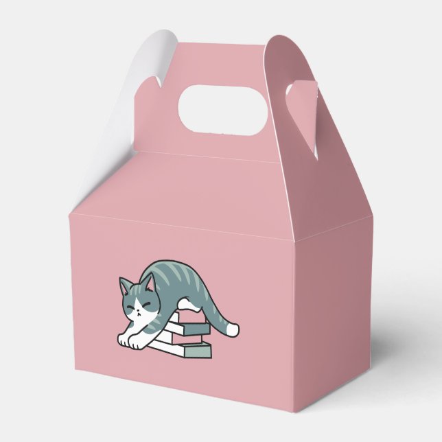 Mit einem Buch und einer Katze aufgerollt - Gemütl Geschenkschachtel (Vorderseite)