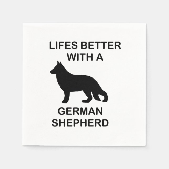 Mit einem deutschen Hirten ist das Leben besser Serviette (Vorderseite)