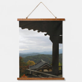 Mit einem Foto von Südkorea, Vertica Wandteppich Mit Holzrahmen
