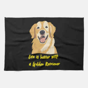 Mit einem Golden Retriever ist das Leben besser - Geschirrtuch