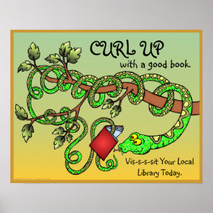 Mit einem guten Buch aufrollen Poster