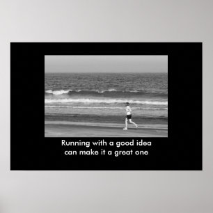 Mit einem guten motivierend Ausdruck laufen Poster