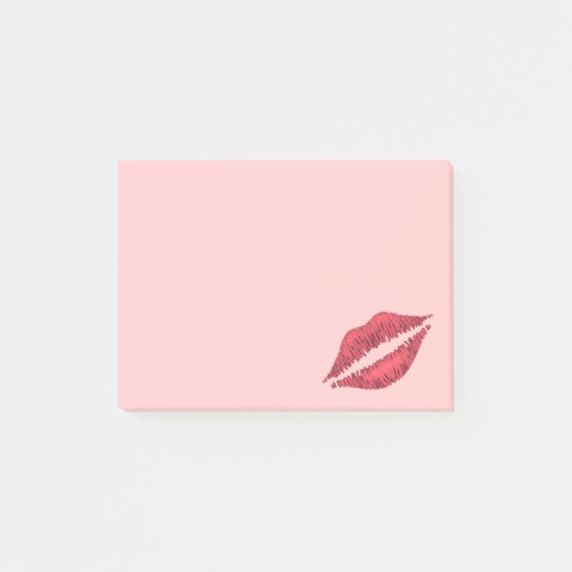 Mit einem Kiss Post-Sein versiegelt Post-it Klebezettel (Vorderseite)