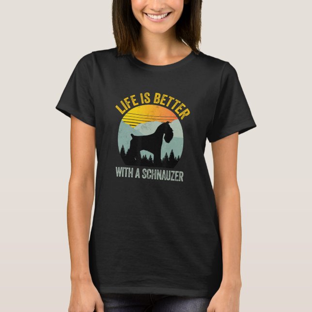 Mit einem Schnauzer Retro Sommer abgenutzt T-Shirt (Vorderseite)