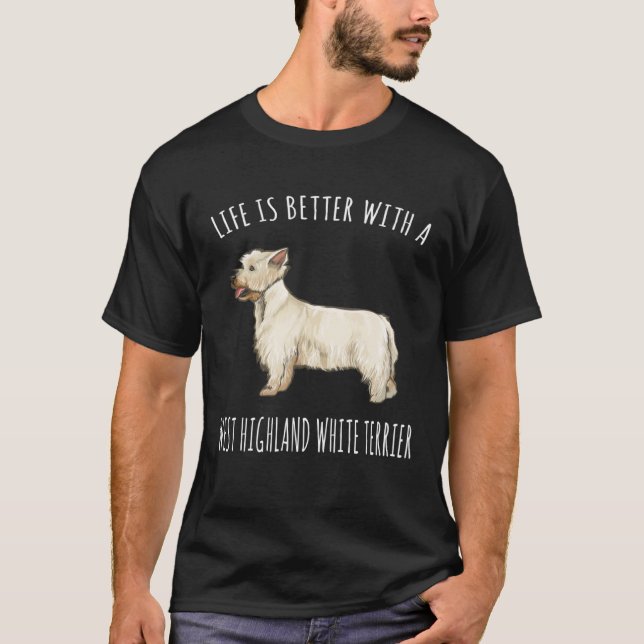 Mit einem West Highland White Terrier Dog T-Shirt (Vorderseite)