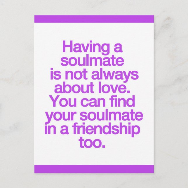 MIT EINER FREUNDSCHAFT SOULMATE QUOTES REDEWENDUNG POSTKARTE (Vorderseite)