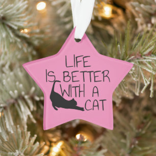 Mit einer Katze ist das Leben besser Ornament