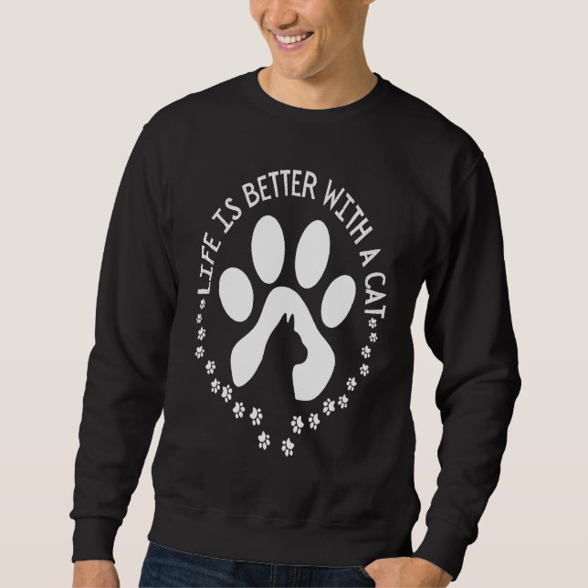 mit einer Katze Sweatshirt (Vorderseite)