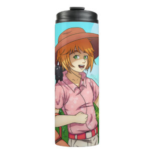 Mit einer Katze zum Picnic gehen Thermosbecher