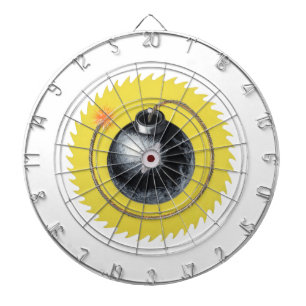 Mit einer knallgezündeten Bombe raus Dartscheibe