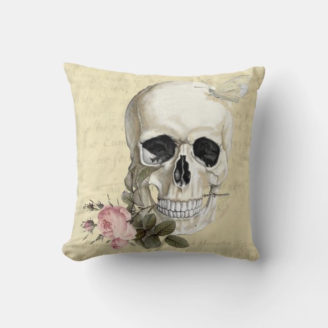 Mit einer Rose zwischen meinen Zähnen Kissen (Vorderseite)