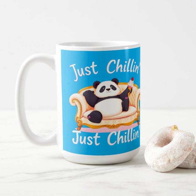 Mit Eis ruhig und einfach Chillin behalten Kaffeetasse (Mit Donut)