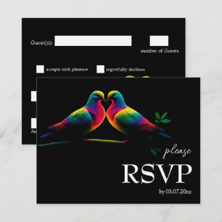 Mit Ernährungsanforderungen. Doves of Promise Budg RSVP Karte