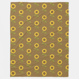 MIT FALL-SONNENBLUMEN BROWN FLEECEDECKE