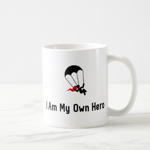 Mit Fallschirm abspringenheld Kaffeetasse
