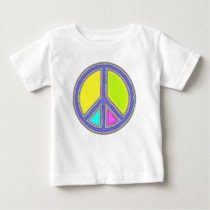 Mit Farben ausgefülltes FRIEDENSzeichen 1 Baby T-shirt