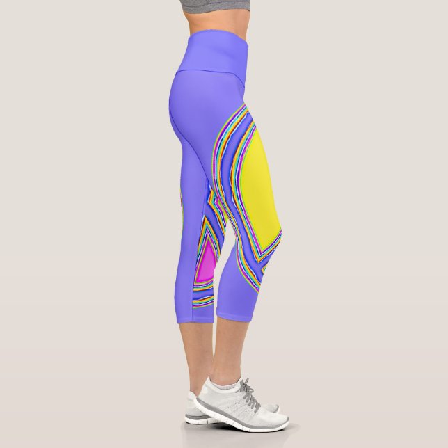 Mit Farben ausgefülltes FRIEDENSzeichen 1 Capri Leggings (Rechts)