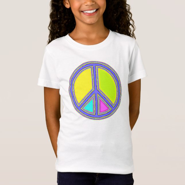 Mit Farben ausgefülltes FRIEDENSzeichen 1 T-Shirt (Vorderseite)