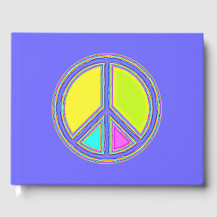 Mit Farben gefülltes PEACE-Zeichen 1 Gästebuch