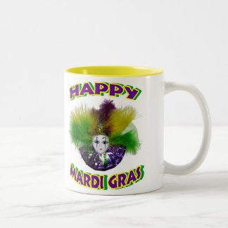 Mit Federn versehene Karneval-Maske Zweifarbige Tasse