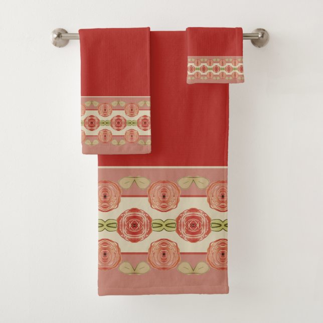 mit floralen Akzenten bestickt Badhandtuch Set (Insitu)