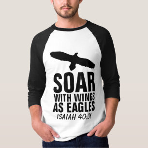 MIT FLÜGELN WIE ADLER FLIEGEN , Christliche T-Shir T-Shirt
